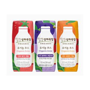 상하목장 유기농주스 3종 125ml x 48팩/사과오렌지케일/사과딸기케일/사과블루베리케일