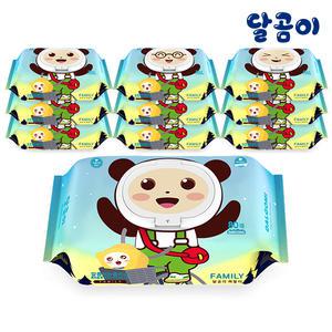 달곰이 패밀리 저자극 아기물티슈 엠보싱 캡형 10팩 80매