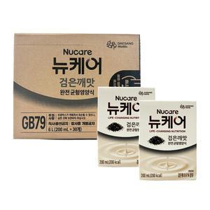 대상웰라이프 뉴케어 고소한 검은깨 환자영양식 식사대용 완전균형영양식 스마일팩 빨대 200ml x 30팩