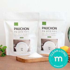 [뽀숑]1+1 뽀숑 식기세척기 세제 리필 1kg 식세기세제 젖병 세척기 린스 올인원파우더 프리미엄