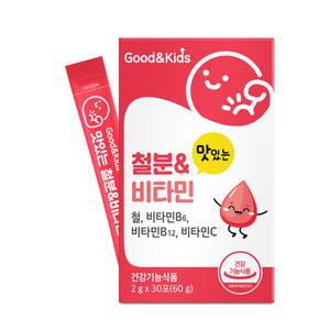 [롯데백화점]내츄럴플러스 [내츄럴플러스]굿앤키즈 어린이 맛있는 철분 비타민 딸기맛 30포 3박스