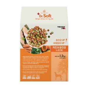 더독 닥터소프트 치킨&장건강 노령1.2kg,높은 기호성 반습식 소프트 애견사료 캣츠앤독스