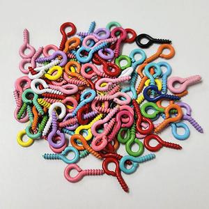 대용량 컬러 9자핀 구자핀 고리 비즈 키링 재료 100P 구자못 나사 구핀 레진 아트 나사 공예 만들기 부자재