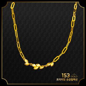 153골드 [최신]24K 순금 GDQ3695 3696 월계수잎 클립체인 10 돈우당 목걸이, 37.5g -타중량 판매자검색