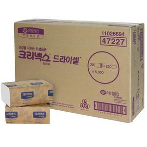 크리넥스 드라이셀 천연펄프 핸드타올 F250 VF 250매 20개
