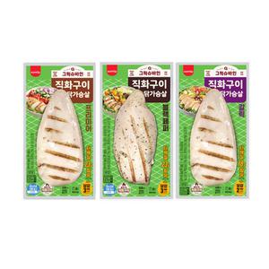 그릭슈바인 냉동 촉촉 직화닭가슴살 100g 3종 10+2팩