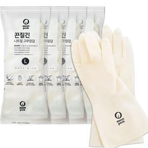 모스트픽 끈질긴 니트릴 고무장갑 M(중)사이즈X4개 구멍안나는 고무장갑