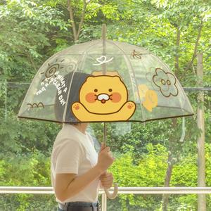 카카오프렌즈 돔형 8폭 투명 장우산 춘식이