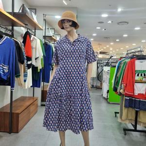 베네통/애플아울렛/면 100% 플라워 프린트 트워드  롱 원피스/BAOPA3441