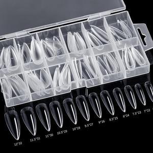 [XB872NK7]말캉팁 120pcs 폴리 젤 네일 연장 팁 코핀 인조
