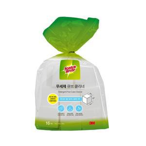 3M 무세제 큐브 클리너 50x50x50mm 16개입/매직/크리너/워터/블럭/다용도/스펀지/청소용/청소/블록
