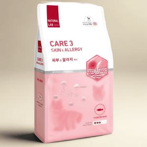 내츄럴랩 강아지사료 3개월~전연령 케어3 강아지 사료 피부/피모 × 9kg × 1개