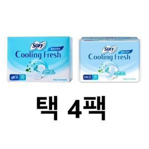 쏘피 쿨링 프레쉬 생리대 중형20p/대형16p 택4개
