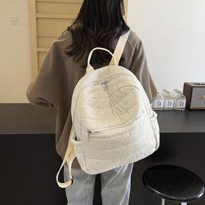[BZJL77JS_4C]여성 나일론 패딩 데일리 대학생 백팩 ivory