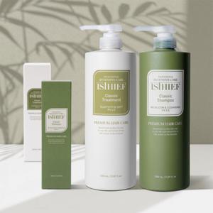 이스티프 클래식 향좋은 무실리콘 온가족 저자극 약산성 1000ml (샴푸+트리트먼트+휴대용+두피부러쉬)