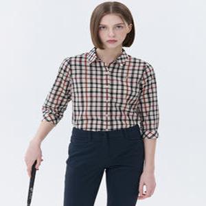 닥스 골프 여성 24SS [스테디셀러]클래식 체크 7부 셔츠 (LIGHT BEIGE) WNSH4B002I1