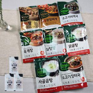 비비고 8입세트 차돌된장 갈비탕 육개장 설렁탕 닭곰탕 소고기미역국 소고기장터국 사골곰탕 참기름