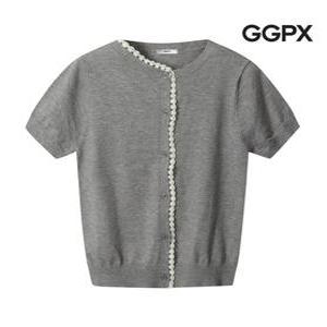 [GGPX]하프 레이스 반팔 니트 가디건 (GP3KG008F)