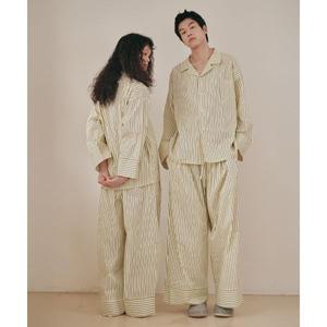 OGGITT uni도미토리 빈 스트라이프 파자마 그린레몬 165976