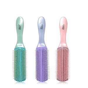 덴만 디탱글러 헤어 브러시 두피 마사지기 미용실 스트레이트 곱슬 젖은 빗 6 색 9 줄