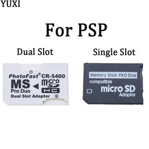 YUXI PSP 어댑터 변환기 단일 및 이중 슬롯 용 MS 메모리 스틱 프로 듀오 리더에 대한 새로운 마이크로 TF