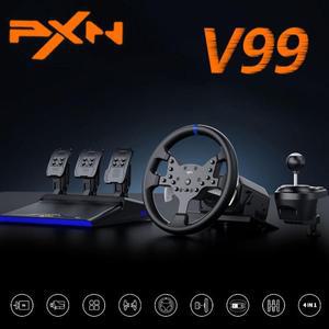 새로운 PXN V99 3.2Nm 듀얼 모터 포스 피드백 게임 스티어링 레이스 휠 페달 시프터 세트 270/900 분리형