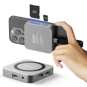 M.2 NVMeSATA SSD 인클로저가 포함된 8 in 1 USB C 허브 10Gbps HDMI 호환 PD100W USB-C 3.2&USB-A 3.2 휴
