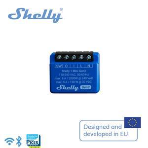 Shelly 1 Mini 3 세대 와이파이 작동 스마트 스위치, 조명 차고 문짝 관개 소형 가전 제품, 8A