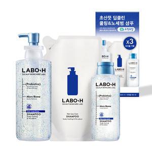 라보에이치 쿨샴푸 지성 탈모 대용량 약산성 두피스케일링 400ml400ml리필180ml
