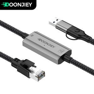 utp케이블 시스코 라우터용 USB C타입 콘솔 케이블 RS232 직렬 어댑터 1000Mbps RJ 45 이더넷 컨버터 2M 3M