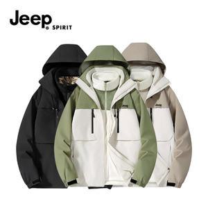 지프스피릿 JEEP SPIRIT 3in1 바람막이+후리스 내피세트 방수점퍼 바람막이 후드집업 등산자켓