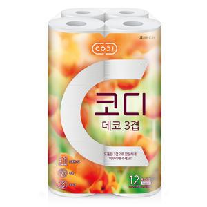 코디 순수 데코 3겹 27M X 12롤 1개