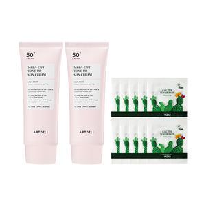 아트델리 톤업 선크림 50ml x2 + 야다 선인장 토너패드 휴대용 2p x10매
