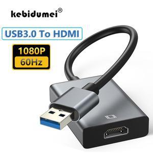 USB To HDMI 어댑터 USB 3.0/2.0 To HDMI 1080P 60Hz 비디오 그래픽 케이블 변환기 PC 노트북 프로젝터 HD