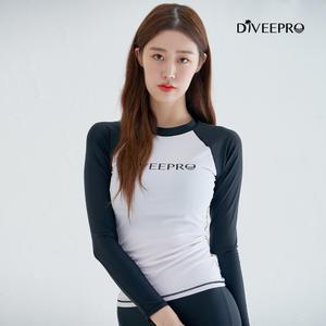 다이비프로 베이직 래쉬가드 우먼 BRW-018 화이트-블랙