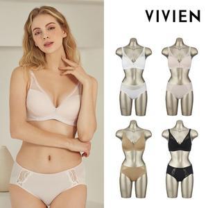 [비비안][재입고] 비비안 썸머쿨링 누디레이스 브라팬티세트 8종 4+4 노와이어