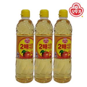 오뚜기 2배사과식초 900ml X 3개 사과식초 발효식초