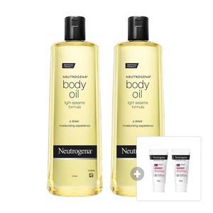뉴트로지나 바디 오일, 473ml, 2개 + 증정(시카 리페어 에멀젼, 15ml, 2개)