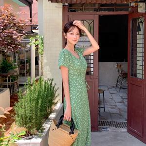 (자체제작) 카인미 플라워 랩원피스 (여름/썸머/휴양지룩/여행룩/바캉스/롱)