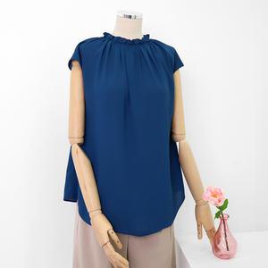 쉬폰 라운드 넥셔링 캡소매 나시 블라우스 5 Colors 빅사이즈