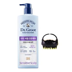 닥터그루트 스칼프솔루션 샴푸, 700ml, 민감성, 1개 + 밀도케어 두피브러쉬 블랙, 1개