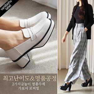[바닐라슈] 자체제작 제너럴 2가지굽 가보시 로퍼힐 펌프스(5cm,9cm)