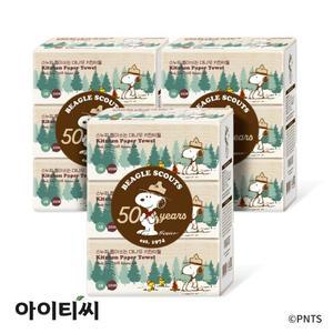피너츠 스누피 2겹 대나무 뽑아쓰는키친타월(100매) 3개입x3팩