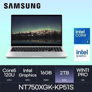HMC / 삼성전자 갤럭시북4 / NT750XGK-KP51S (D4 RAM 16GB / NVMe 2TB / WIN11PRO) /코어5-120U