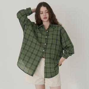 [제작] 베스트 리얼 루즈핏 체크 셔츠 80864 빅사이즈여성의류