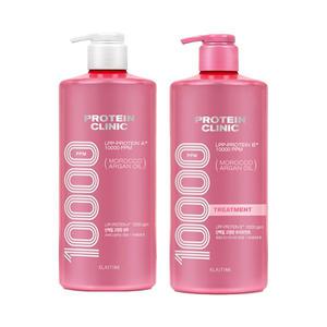 엘라스틴 프로틴클리닉 고영양 단백질 샴푸, 피치블로썸향, 1000ml, 1개 + 트리트먼트, 피치블로썸향, 1000ml, 1개