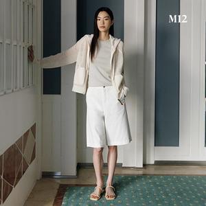 [온플] M12 25SS 여성 니팅 버뮤다 데님 팬츠 3종