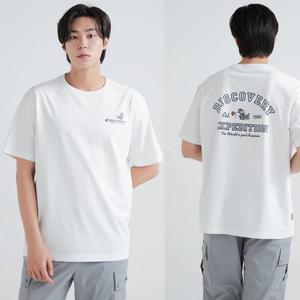 [디스커버리](강남점)[24S/S] 디스커버리 DXRS5V043 킨조 바시티 타이포 그래픽 티셔츠 반팔 남여 커플 ...