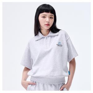 [롯데백화점]클라이드앤 여성 바스키아 카라 반집업 티셔츠 셋업 FOBTS784F