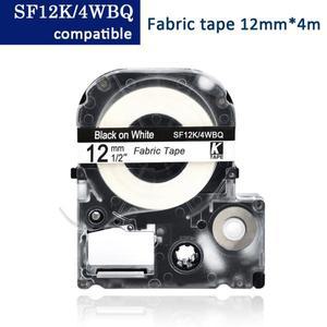 패브릭 아이언 온 라벨 테이프 SF12K/4WBQ 엡손 킹짐 화이트 LW-300 12mm
